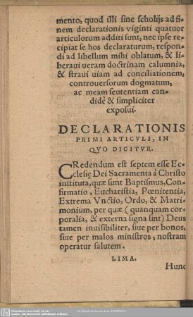 Declarationis Primi Articuli, In Quo Dicitur