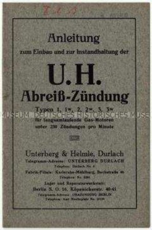 Motor-Zündung Typen 1, 1W, 2, 2W, 3, 3W