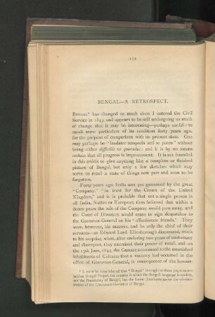 Bengal-A Retrospect.
