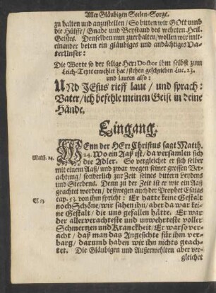 Leich-Text [...] Luc. 23. und lauten also: