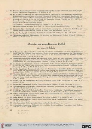 Deutsche und niederländische Möbel des 17.-18. Jahrhunderts (Nr. 289-302)