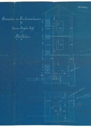Bauplan des Turbinenhauses für die Firma Nüßli-Näf in Kleinlaufenburg