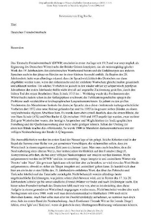 Deutsches Fremdwörterbuch