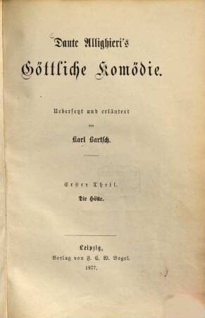 Dante Allighieri's Göttliche Komödie, 1. Die Hölle