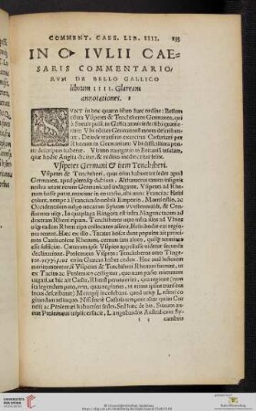 In C. Iulii Caesaris commentariorum de bello Gallico librum IIII.: Glareani annotationes