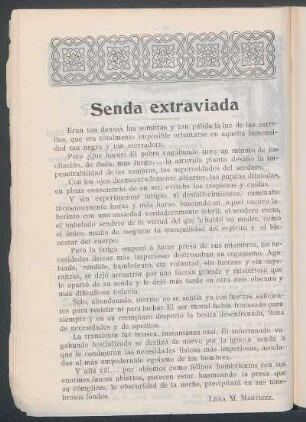 Senda extraviada