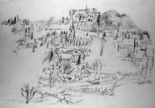 Ansicht der Stadt Marburg