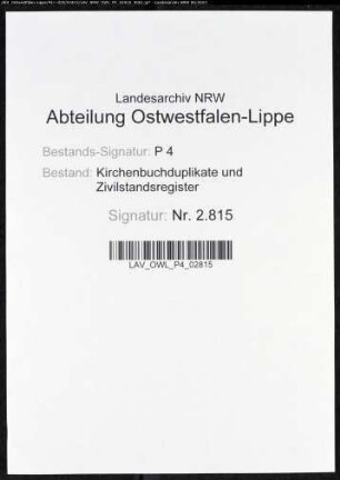 Kirchenbuchduplikat der evangelisch-lutherischen Gemeinde Hennen (GHT 1821-1842) und der evangelisch-reformierten Gemeinde Hennen (GHT 1821-1842). (Gemeinde: Hennen, evangelisch-lutherische Gemeinde)