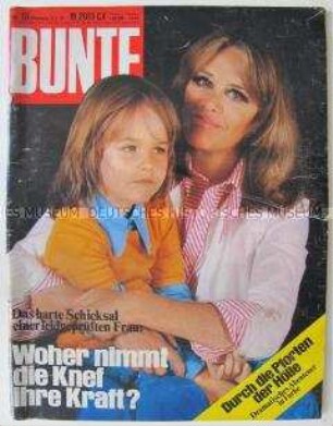 Unterhaltungsmagazin "BUNTE" mit Titelstory über die Schauspielerin Hildegard Knef