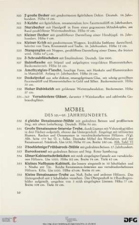 Möbel: des 16.-19. Jahrhunderts (Nr. 350-412)