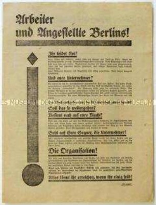 Aufruf zum Eintritt in die freien Gewerkschaften