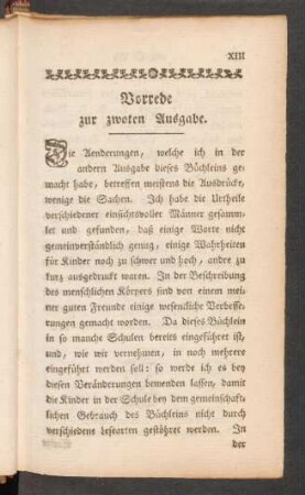 Vorrede zur zwoten Ausgabe