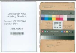 Entnazifizierung Richard Janz , geb. 12.04.1912 (Sekretaer)