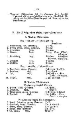 Die Königlichen Schullehrer-Seminare