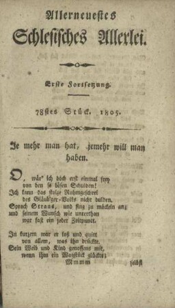 78stes Stück. 1805.