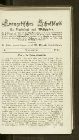 ¬Der¬ erste Leseunterricht