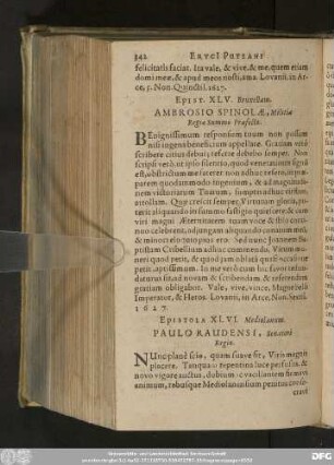 Epist. XLV. Bruxellam. Ambrosio Spinolae, Militiae Regiae Summo Praefecto.
