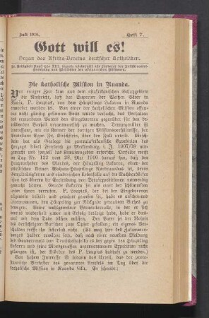 Juli 1910. Heft. 7