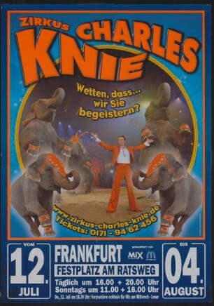 Zirkus Charles Knie, Frankfurt am Main, ohne Jahr