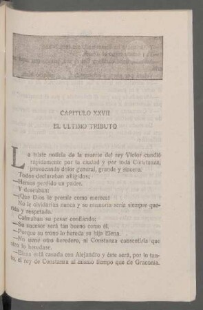 Capítulo XXVII - El último tributo