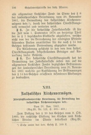 XIII. Katholisches Kirchenvermögen