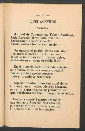 Luis Acevedo : Canción
