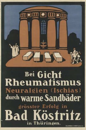 Bei Gicht Rheumatismus Neuralgien (Ischias) durch warme Sandbäder. Bad Köstritz