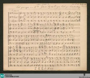 Nimm zu dieses Festes Feier - JWK Mus.Ms. 341 d : Coro maschile; F; StrK WoO 8.23