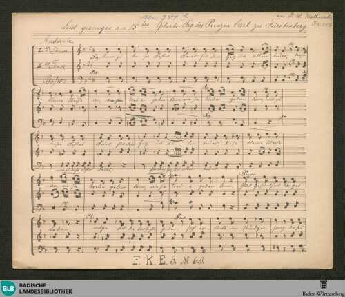 Nimm zu dieses Festes Feier - JWK Mus.Ms. 341 d : Coro maschile; F; StrK WoO 8.23
