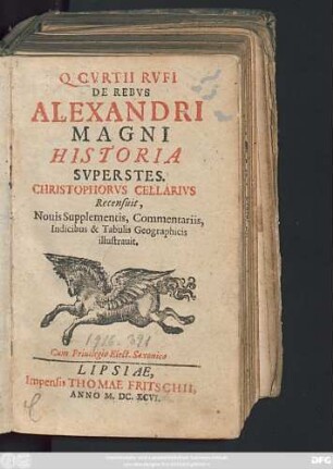 Q. Curtii Rufi De Rebus Alexandri Magni Historia Superstes