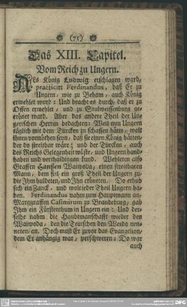 Das XIII. Capitel. Vom Reich zu Ungarn