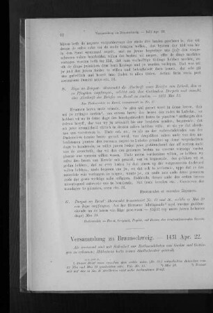 Versammlung zu Braunschweig. - 1431 Apr. 22.