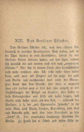 XIII. Das Berliner Pflaster