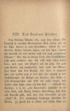 XIII. Das Berliner Pflaster