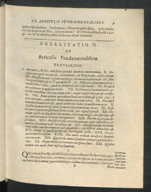 Exercitatio II. De Articulis Fundamentalibus