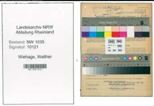 Entnazifizierung Walther Wiehage , geb. 26.02.1907 (Ingenieur)