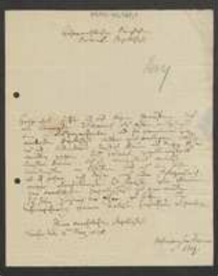 Brief von Joseph von Hazzi an Regensburgische Botanische Gesellschaft