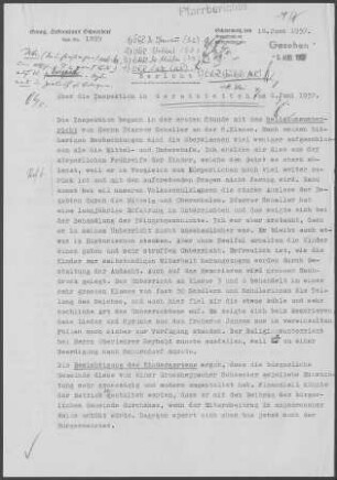 Geradstetten: Inspektionsbericht 1957