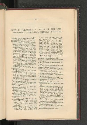 6. Index to Vols. I. to XXXIII. of the Proceedings of the Institute.