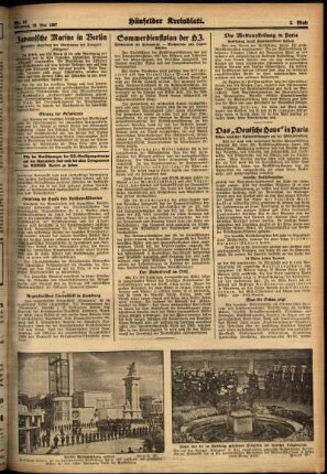 Zweite Ausgabe vom Mittwoch, den 26. Mai 1937.