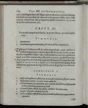 Caput III. De modis acquirendi feudi, & primo Novi, qui est investitura