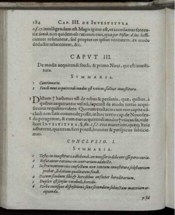 Caput III. De modis acquirendi feudi, & primo Novi, qui est investitura