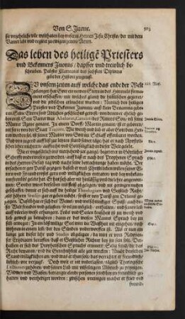 Das leben des heiligen Priesters und Bekenners Juonis ...
