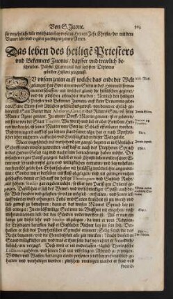 Das leben des heiligen Priesters und Bekenners Juonis ...