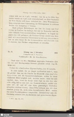 No. 13. Sitzung vom 2. November 1883