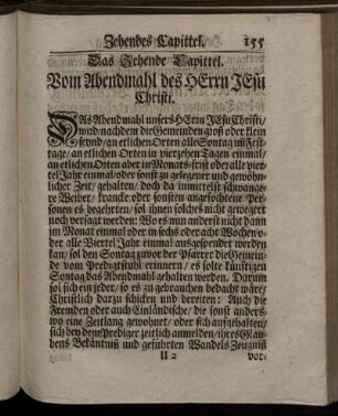 Das Zehnde Capittel. Vom Abendmahl des Herrn Jesu Christi. - Das Zwölfte Capittel. Von der Einsegnung der Eheleute.