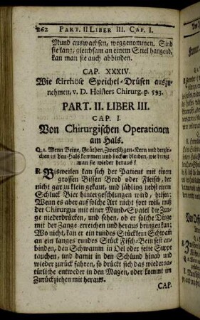 Liber III. Von Chirurgischen Operationen am Hals. - Liber VI. Von Operationen, welche bey dem männlichen Glied vorkommen.