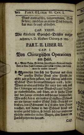 Liber III. Von Chirurgischen Operationen am Hals. - Liber VI. Von Operationen, welche bey dem männlichen Glied vorkommen.