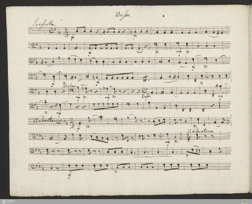 Basso continuo (dient als Umschlag für die anderen Instrumentalstimmen)
