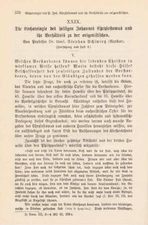 370-379 Die Eschatologie des heiligen Johannes Chrysostomus und ihr Verhältnis zu der origenistischen : Fortsetzung